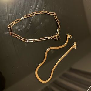 18 Kt Gold Plated Sterling Silver Anklets. $15/each or $25/both